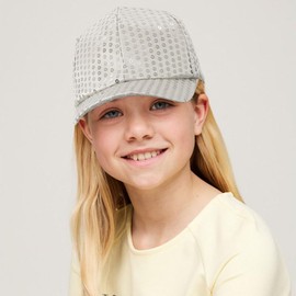 YeeHeen Sequins Baseball Cap Glitter Hat for Boy Girls Shiny Hip Hop Hat Silver