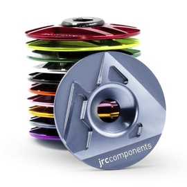 JRC Components Ahead Stem Top Cap JRC Logo Design | Lightweight 6061-T6 Aluminum Top Cap | Compatible with Road, Gravel & Mountain 1-1/8" Threadless Steerers (Gun Metal)