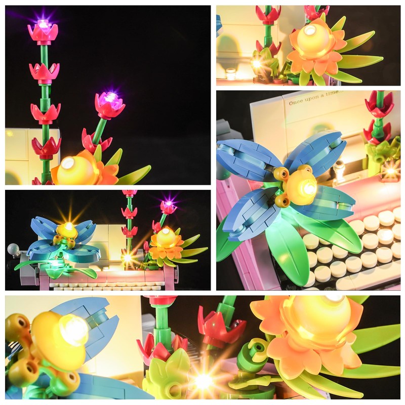 YEABRICKS LED Licht für 31169 Creator 3-in-1 Schreibmaschine mit Blumen