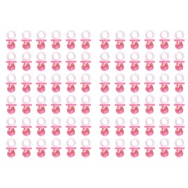 Tayarana 200 Pieces Tiny Acrylic Baby Pacifiers for Baby Shower Party Favors Filler Decorations Ice Cube Game Supplies Table Decor (Pink)