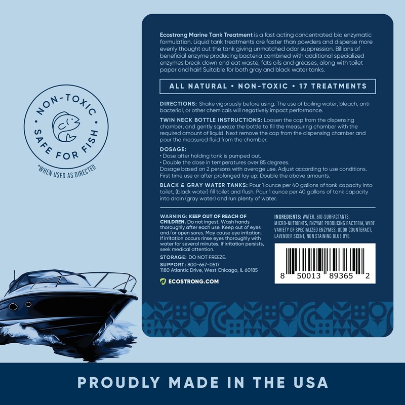 Eco Strong Marine Holding Tank Treatment | Powerful Enzymatic Black