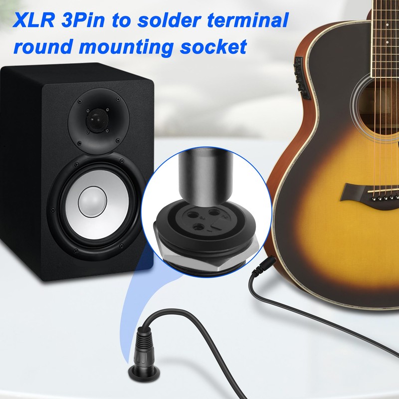 MEIRIYFA XLR 3-Pin Socket Panel Mount Adapter Audio Connector, XLR