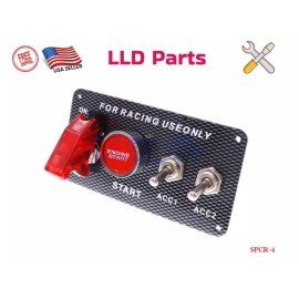 LLD_TK Racing Car 12V Ignition Switch Engine Start Push Button Toggle Panel