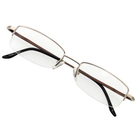 [シニア”愛”クラブ] senior eye club S711002BR150 老眼鏡 眼鏡 1.5 メンズ レディース 軽い アルミ合金 メタル枠 ケース付き 711002 ブラウン +1.50