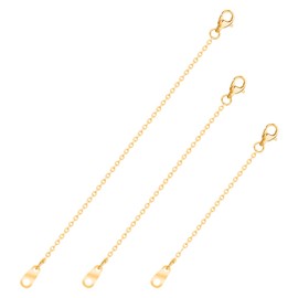 3PCS Gold Necklace Extender Gold Chain Extenders for Necklaces Delicate Necklace Extender Chain Set Gold Chain Extender with Double Sided Claps Necklace Bracelet Anklet Extension for Women(2 3 4 Inch)
