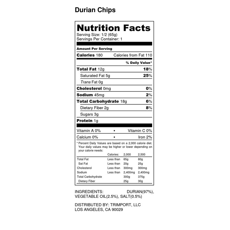 Bee Fruits-Durian Chips, Thai Snack 2.3 Ounce Bag Free Shipping