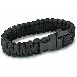 Southland Archery Supply SAS Survival Paracord Bracelet 550lbs with Whistle - Black