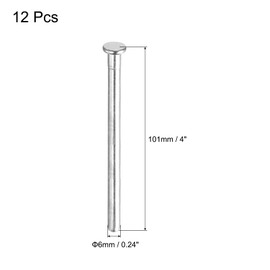 sourcing map 12pcs 4 Inch Door Hinge Pins, Removable Brushed Door Hinge Interior Hinge Security Pins for Wood Residential Door Replacement, Silver