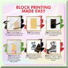 Zyva PrintPro Linocut Deluxe Kit: 3x100ml Ink, Cutter, Rubber Block,