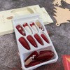Christmas Press on Nails Coffin Long Fake Nails Xmas False
