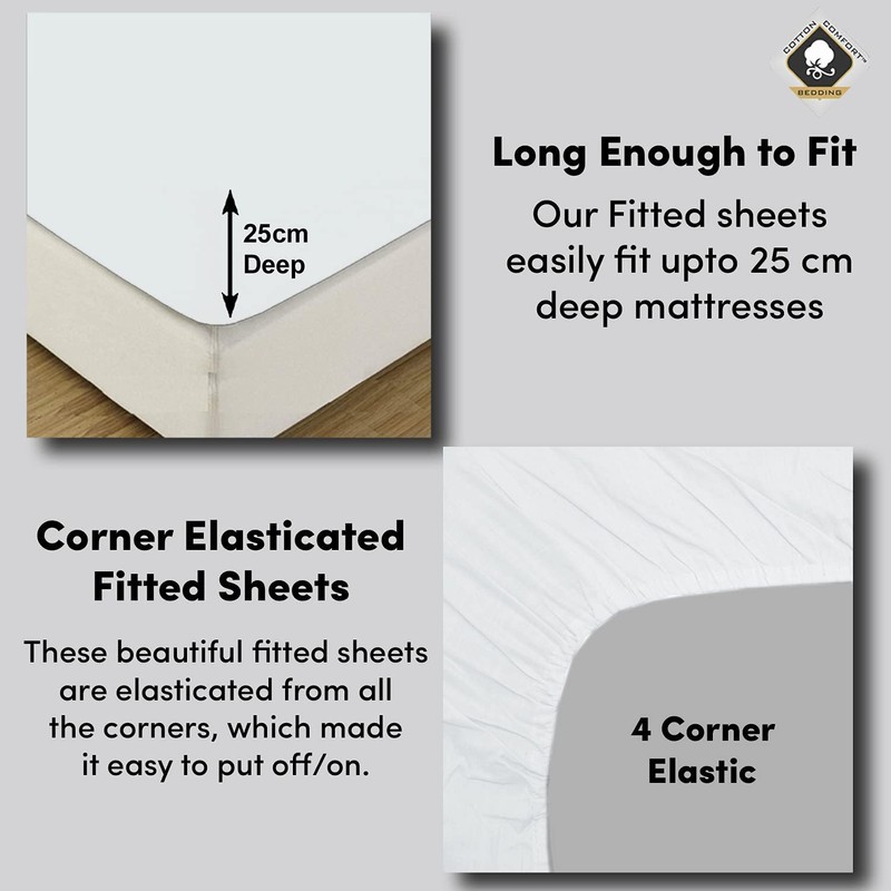 Cotton Comfort 100% EGYPTIAN COTTON 400 THREAD COUNT FITTED SHEET