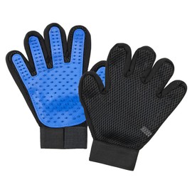 Namvo Pack of 2 Pet Gloves, Gentle Grooming Gloves, Heavy Duty Gloves, Massage Gloves with Improved Five Finger Design - Ideal for Dogs and Cats (Blue)