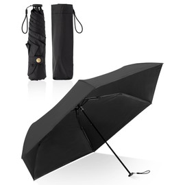 nicolde Ultra Lightweight Women's Folding Umbrella, UV Protection, 99.9% Light Blocking, Rain or Shine, Size Larger, Firm, Durable, Easy to Use, Stylish for Everyday Outings, Black