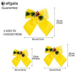 allgala Christmas Decorative Velvet Bows for Wreath Garland Christmas Tree-2 Pack-12 (25x30cm)-Gold/Yellow-XBW92233
