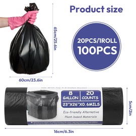 Pack of 100 degradable toilet bags, 20 L, biodegradable camping toilets, waterproof separation toilet bag for mobile toilets, hiking, travel