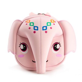 KIDDIETOTES Elephant Plush Softcase Backpack for Kids, Toddlers, and Children - Perfect for Daycare, Preschool, Kindergarten, and Elementary School (Pink)