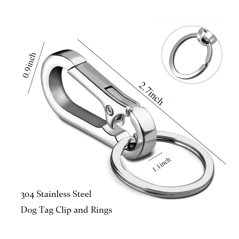2 Pack Dog Tag Clips, Stainless Steel Heavy Duty Quick