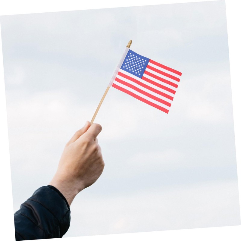 FUNOMOCYA American Flag Stick 40 Mini Flags Handheld for 4th