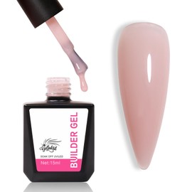 GELLAKTIK Builder Gel for Nails, 15ml 7 in 1 Builder Gel Nail Polish, LED Lamp Cured for Clear Rubber Base & Strengthener Extensions, Thickening, Repair, Salon-Quality DIY Manicure (Nude)