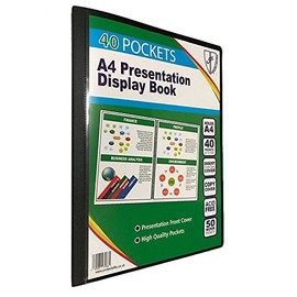 Tiger 300933 40 A4 Pocket Presentation Display Book - Black