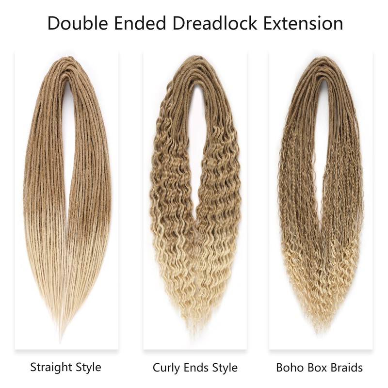 Samtress 24 Inch Double Ended Dreadlock Extensions Black Hippie Dreads