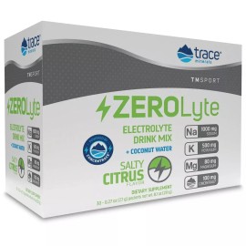 Trace Minerals ZEROLyte Salty Citrus Electrolyte Powder | 30 Packets, Sugar Free - Salty Citrus