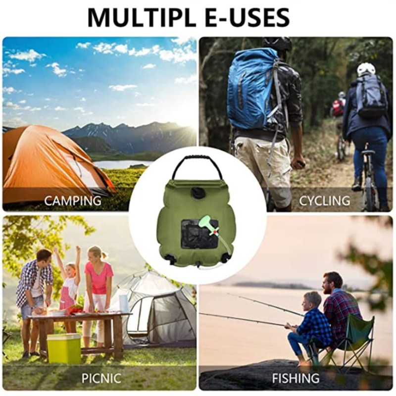 Portable Camping Solar Shower Bag, Foldable Outdoor Solar Heating Bag