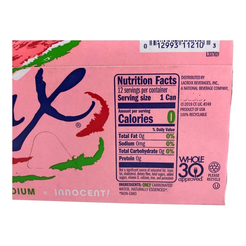 La Croix Watermelon Sparkling Water 12 Fl Oz (Pack of