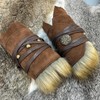 HiiFeuer Medieval Suede Arm Wraps, Renaissance Artificial Fur Bracers, Viking