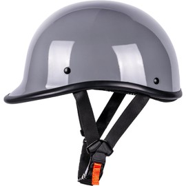 Yesmotor Half Helmet Polo Cap Half Shell Open Face Motorcycle Helmet - DOT Approved(Gray,Small)