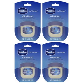 Vaseline Vaseline Lip Therapy Original 4-Pack C Moisturizing Lip Balm for Very Dry Lips in Mini Jars, 0.25 Oz Ea