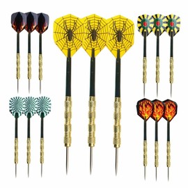 15 pcs(5 Sets) of Steel Tip Darts Needle Slim Barrel with Nice Dart Flights
