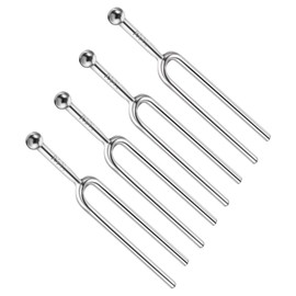 A440 Tuning Forks, 4 Pack Stainless Steel Tuning Fork, Standard A 440 Hz Violin Guitar Tuner Accessories Compatible with Musical Standard Instruments Violin Guitar Tuner Device