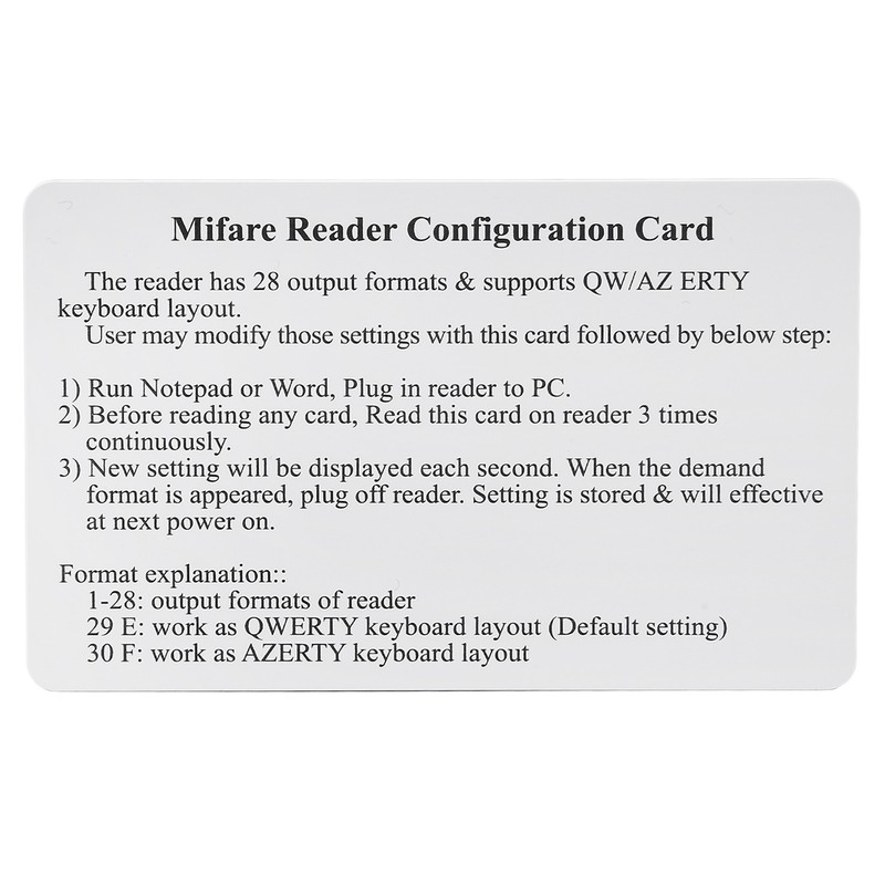 USB Card Reader Changeable Output Format 13.56MHz Contactless for RFID