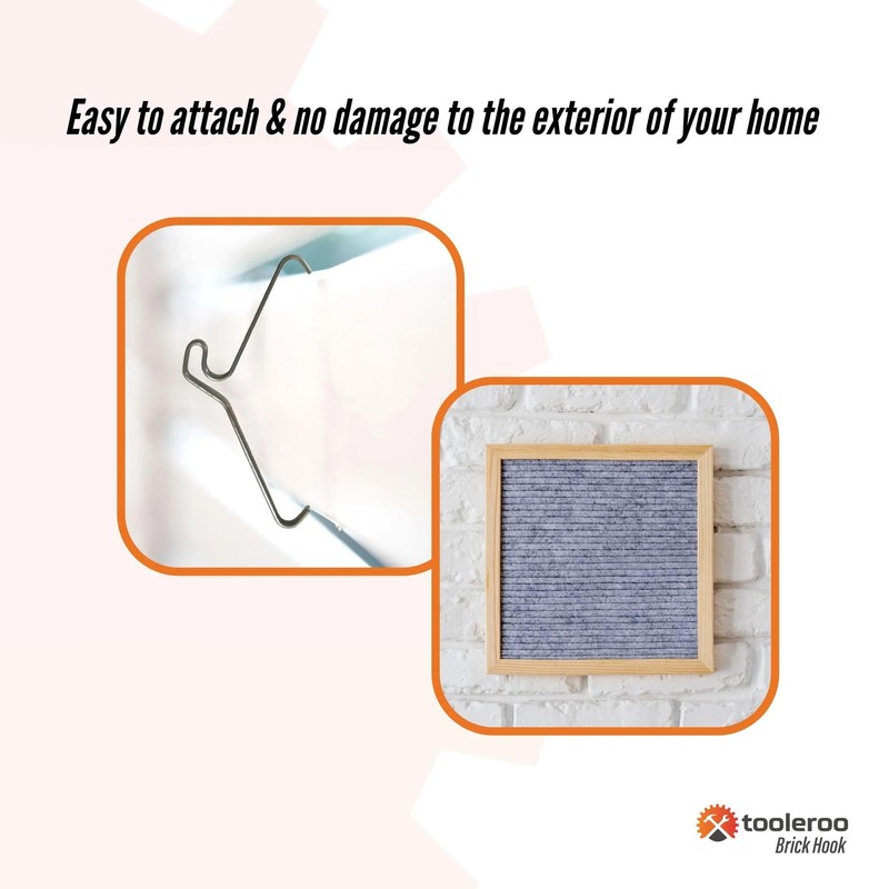 10 Pack 76mm (3") Brick Wall Hooks - Clips Hangers