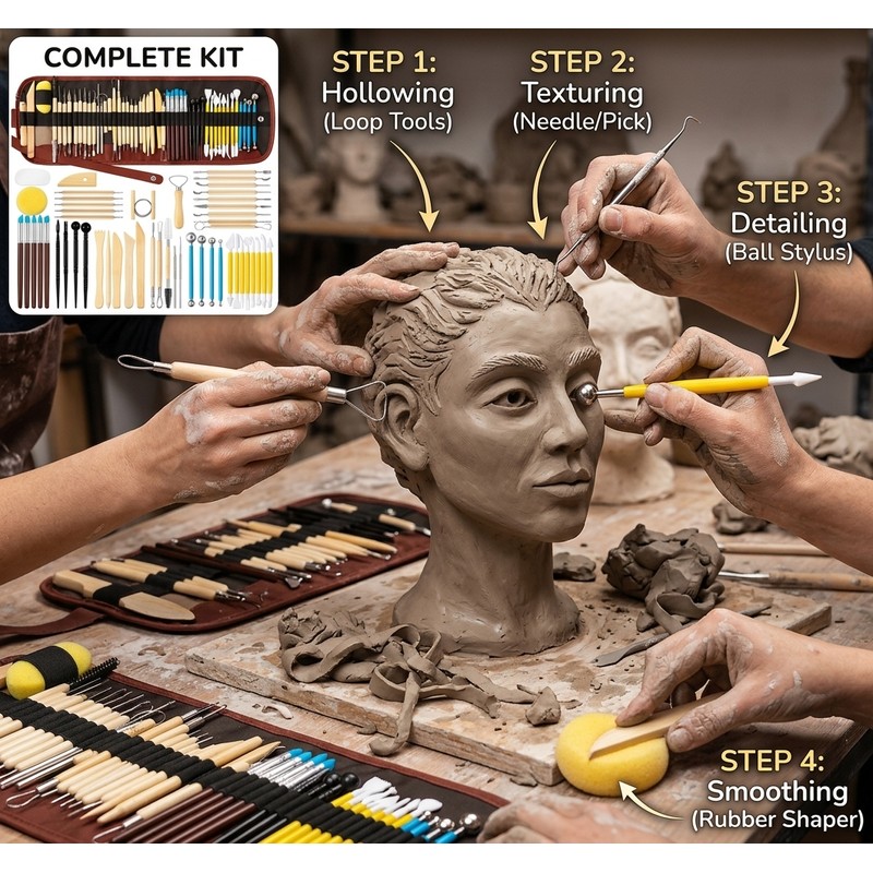 Clay Sculpting Tool Kit – Pottery Carving, Modeling & DIY