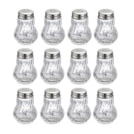 Westmark Salt Shakers, Pack of 12, Capacity: 50 ml each, Glass/Stainless Steel, Berlin, Silver/Transparent, 653722E2
