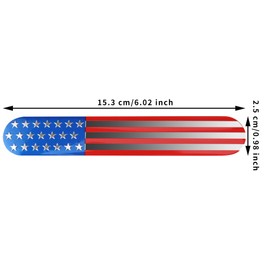 POPSTORE 3D Metal American Flag Stickers, 6" x 1" Auto Fender Emblem Sticker Badge Decal Emblem Bumper Sticker for Auto Truck Car (Multicolor)