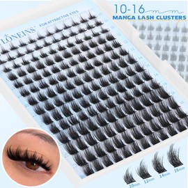 TNFVLONEINS Manga Lash Clusters Wispy Eyelash Clusters with Spikes Natural Individual Lashes Cluster DIY Anime Cluster Eyelash Extensions
