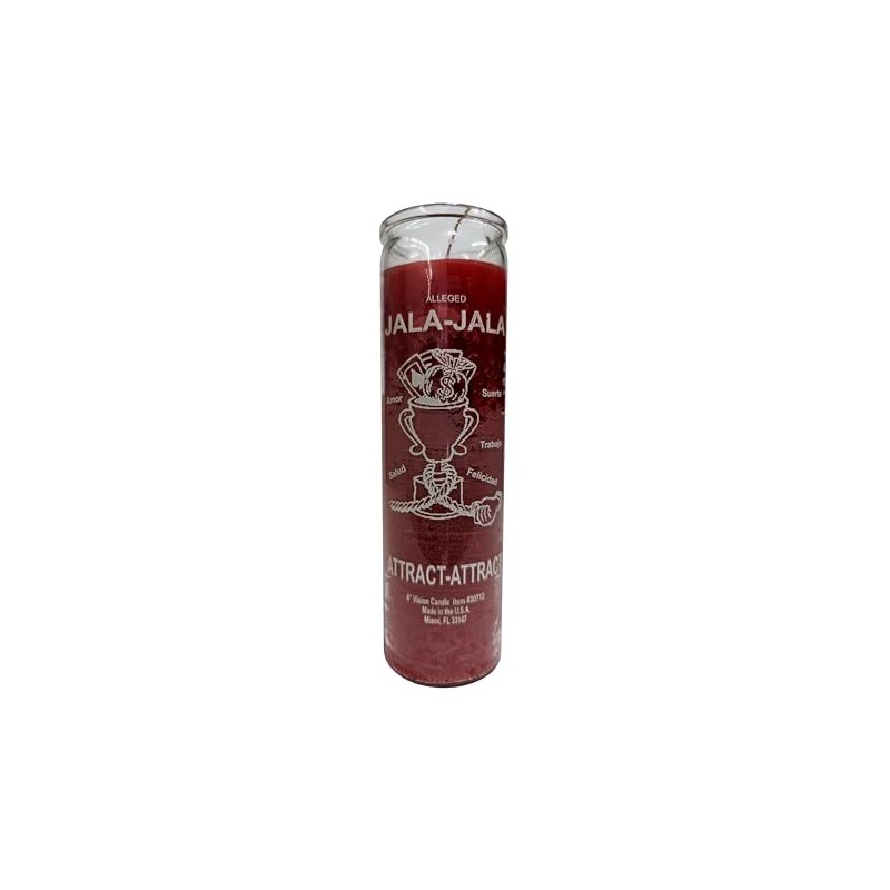 Generic Jala Jala (Attract Attract) Red 8"" Pillar Candle