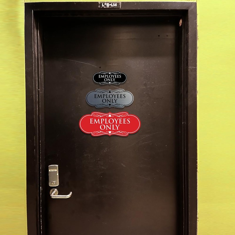 Designer Employees ONLY Sign - Lt Gray - Large