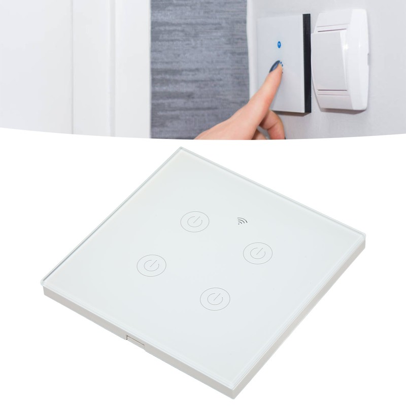 WiFi Smart Wall Light Switch Tempered Glass Remote Control Wireless