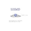 Silvershake Petite Genuine Tanzanite and White Topaz 925 Sterling Silver