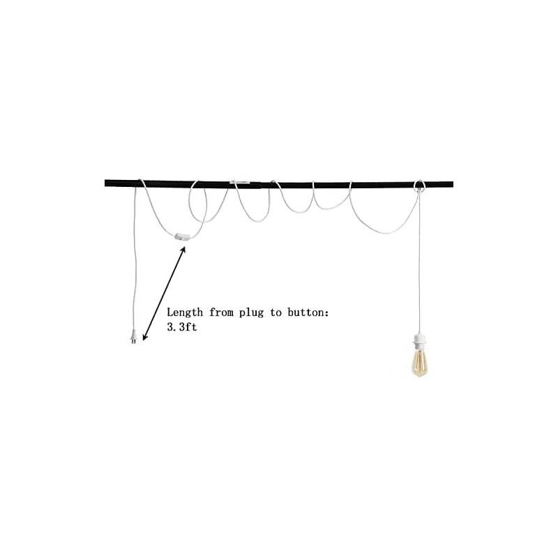 2 Pack Plug in Pendant Light Cord Kit, DIY Extension