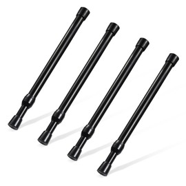 Spring Tension Rod, Goowin Small Tension Rod, 5/8" Diameter No Drilling Expandable Short Tension Rods Spring Rods, Tension Rods for Closet, Cupboard, Hanging Clothes, Black, 4 Pack (10-15.7 inch)