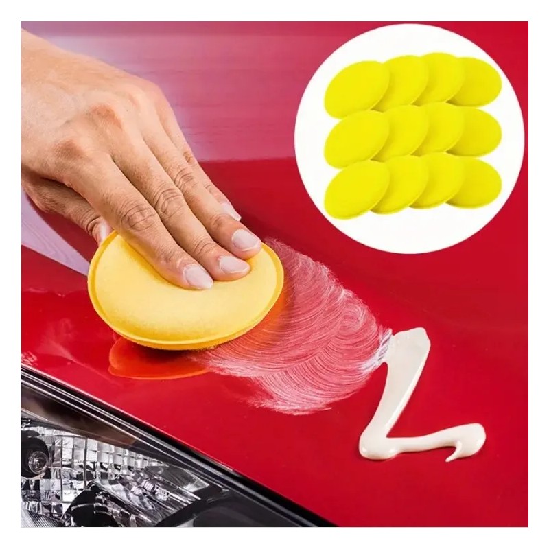 12 Esponjas Premium Extra Suaves Aplicadoras Cera Automotriz