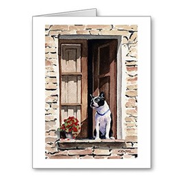 DJ Rogers Fine Art Boston Terrier - Set of 10 Note Cards With Envelopes