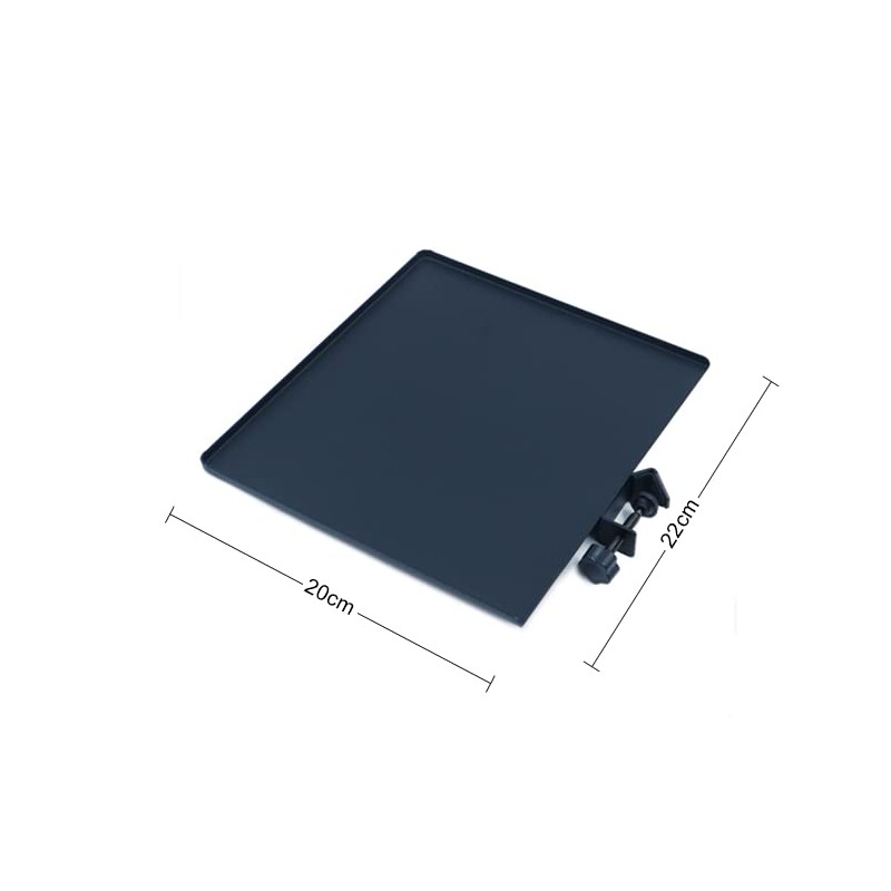 ZONADAH Clamp-On Rack Tray Holder, Microphone Stand Shelf, 20X22cm Surface
