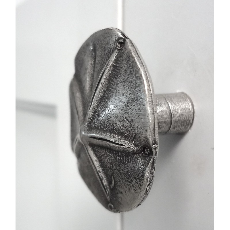 Sand Dollar Drawer Knob, Beach Cabinet Pull, Solid Metal, Silver