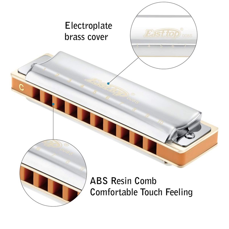 East top Harmonica, Advanced Diatonic Harmonica Key of C, 10